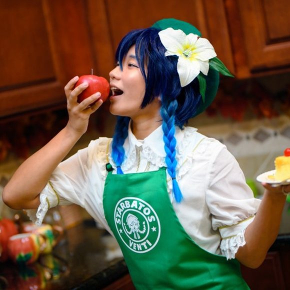 Genshin Impact "Starbatos Venti" Starbucks Apron Cosplay - Picture 2 of 4